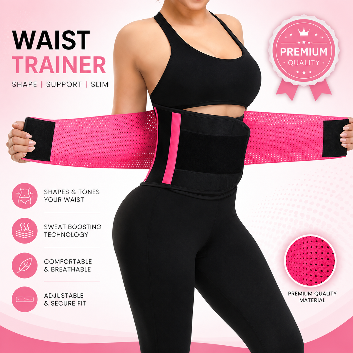 Adjustable Waist Trimmer Belt for Tummy Control & Daily Wear